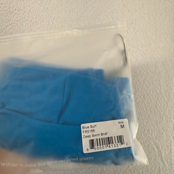 Todd Sanfield Swim Brief Men's Medium Blue Surf Deep Solid Minimal NEW - Picture 3 of 4